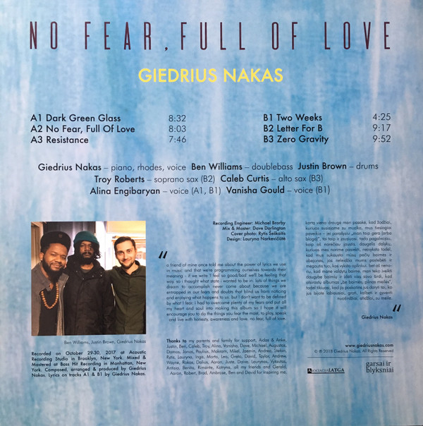 descargar álbum Giedrius Nakas - No Fear Full Of Love