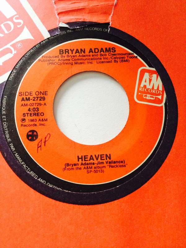 Bryan Adams - Heaven | A&M Records (AM-2729) - main