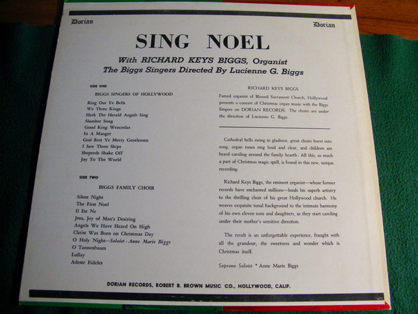 télécharger l'album Richard Keys Biggs, The Biggs Singers - Sing Noel