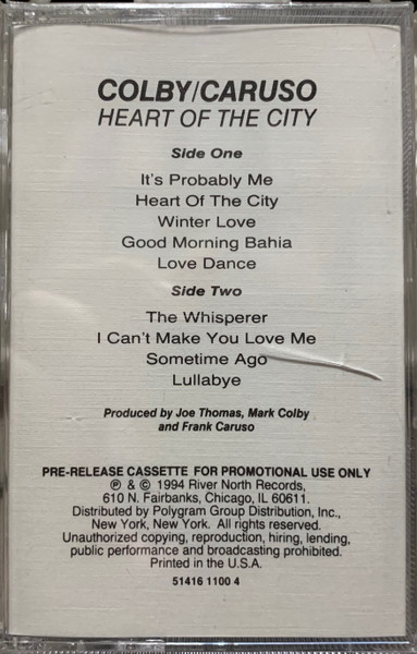 Mark Colby And Frank Caruso Heart Of The City 1994 Cassette