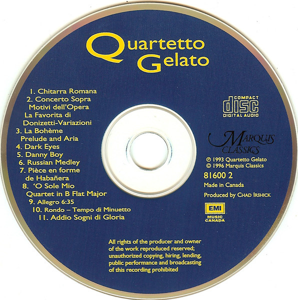 descargar álbum Quartetto Gelato - Quartetto Gelato