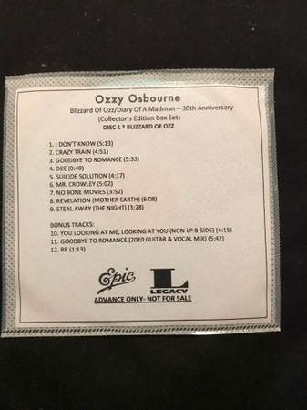 Ozzy Osbourne – Blizzard Of Ozz ✝ Diary Of A Madman (2011, CD