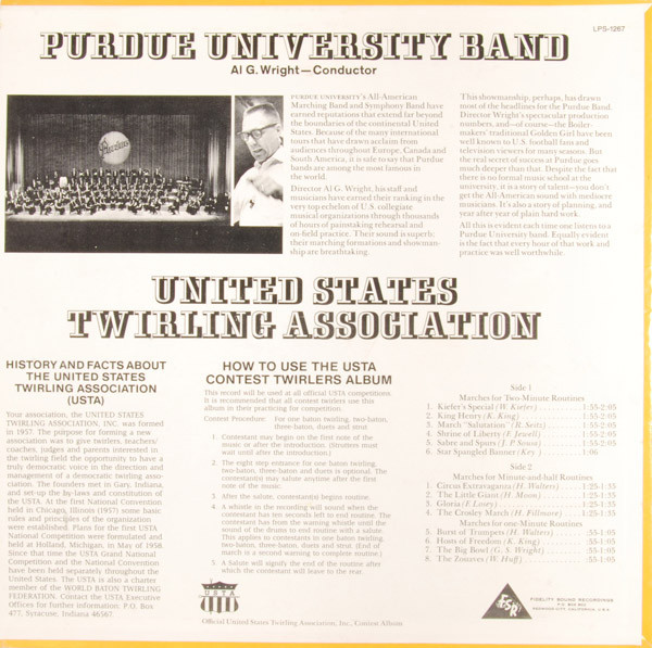 ladda ner album Purdue University Band, Al G Wright - USTA Contest Twirling Album