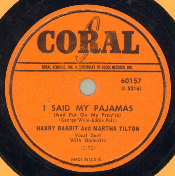 télécharger l'album Harry Babbit And Martha Tilton Martha Tilton And Harry Babbit - I Said My Pajamas And Put On My Prayrs Lets Get Away From It All