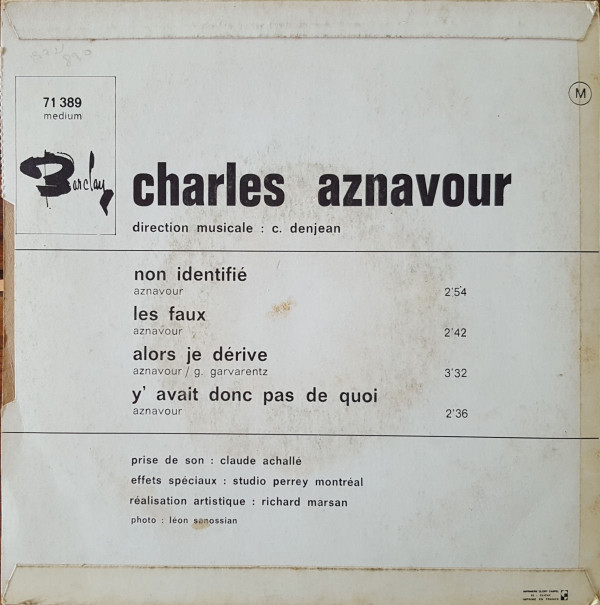Album herunterladen Charles Aznavour - Non Identifié