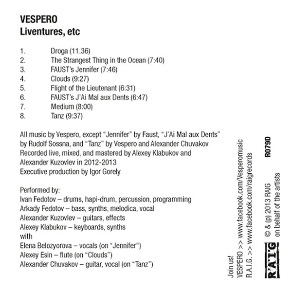 descargar álbum Vespero - Droga Liventures Etc
