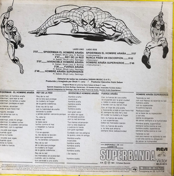 Superbanda – El Hombre Araña (1981, Vinyl) - Discogs