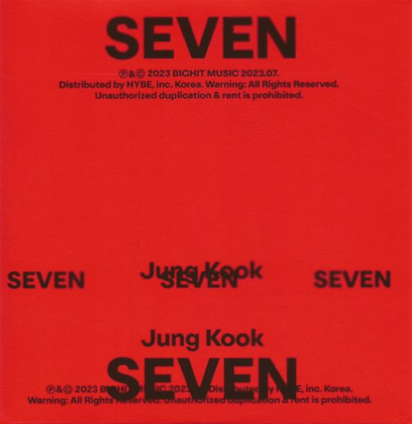 Jung Kook – Seven (2023, Weekday Ver., CD) - Discogs