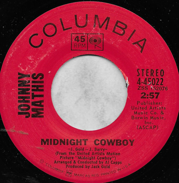 Johnny Mathis – Midnight Cowboy / We (1969, Vinyl) - Discogs