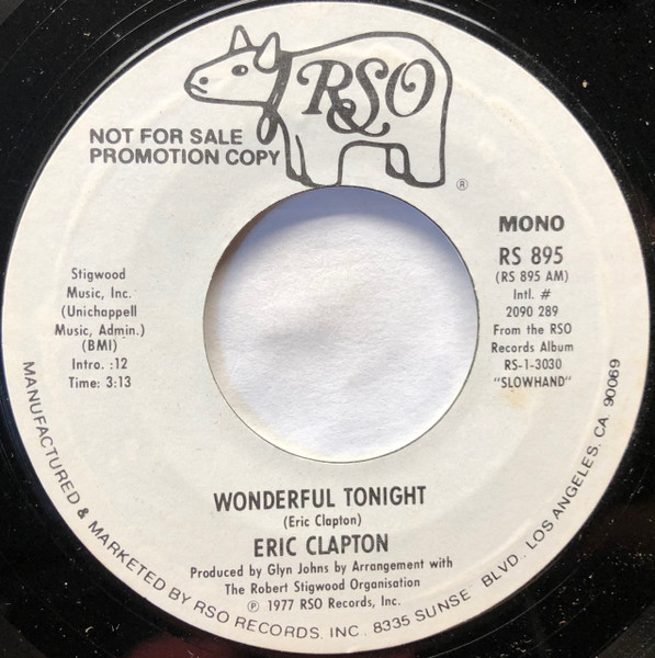 Eric Clapton – Wonderful Tonight (1977, Vinyl) - Discogs