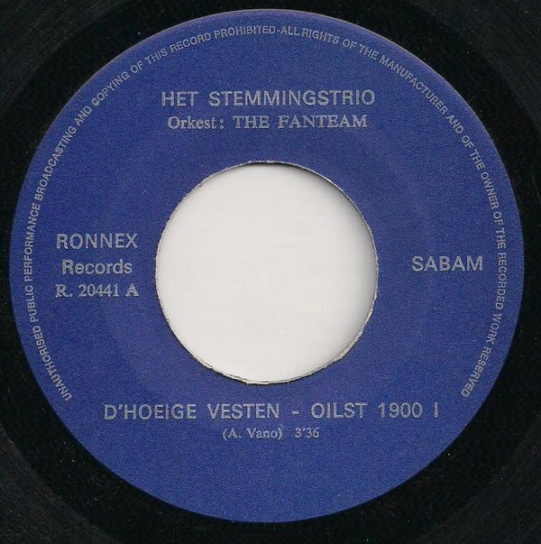 last ned album Het Stemmingstrio - DHoeige Vesten Oilsjt 1900 I