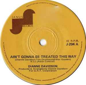 Dianne Davidson - Ain't Gonna Be Treated This Way / I Want To Lay Down Beside You album cover