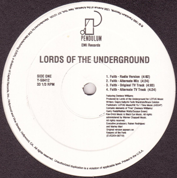 Lords Of The Underground – Faith (1995, CD) - Discogs
