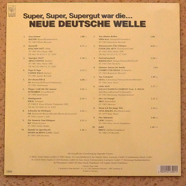 last ned album Various - Super Super Supergut War Die Neue Deutsche Welle