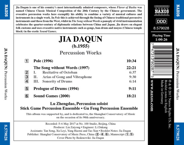 last ned album Jia Daqun, Lu Zhengdao, Stick Game Percussion Ensemble, Gu Feng Percussion Ensemble - Percussion Works