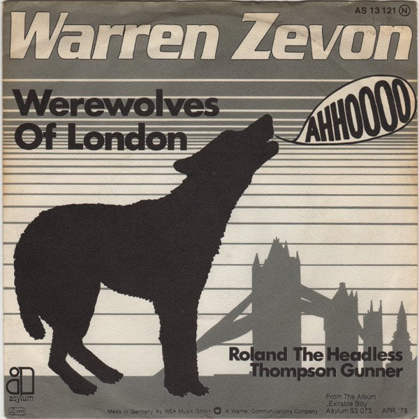 Werewolves of London Warren Zevon Lyric Poster Unframed Print 