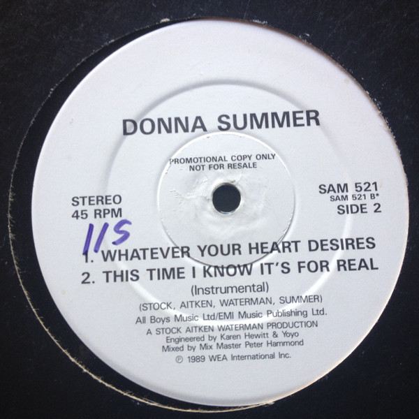 Donna Summer - This Time I Know It's For Real | Releases | Discogs