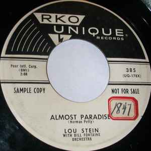 Lou Stein With Bill Fontaine Orchestra – Almost Paradise (1957