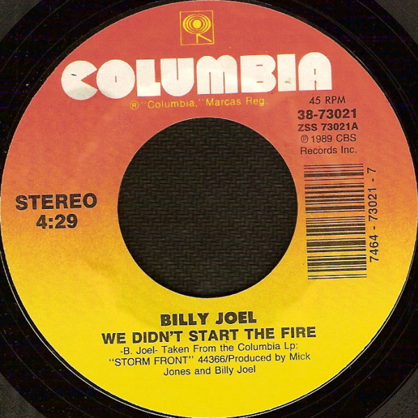 Billy Joel We Didn't Start The Fire (1989, Carrollton, Vinyl) Discogs