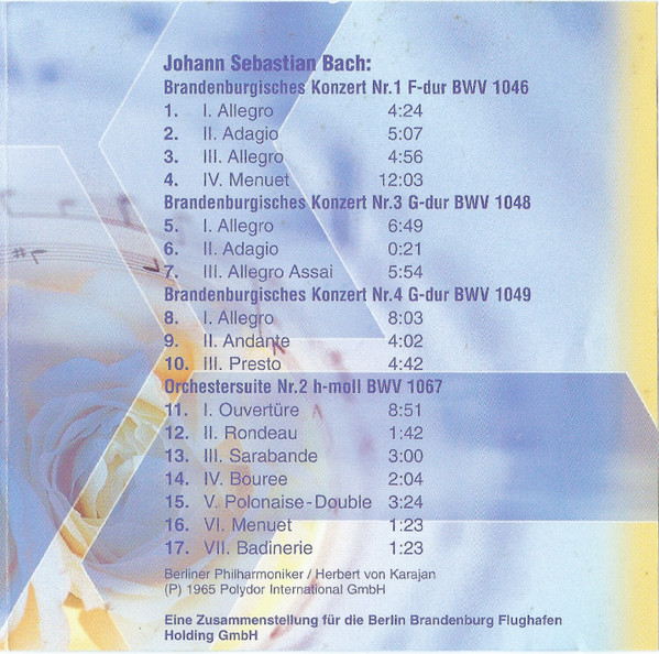 télécharger l'album Berliner Philharmoniker Herbert von Karajan - Berlin Brandenburg Airport Harmony Brandenburgische Konzerte