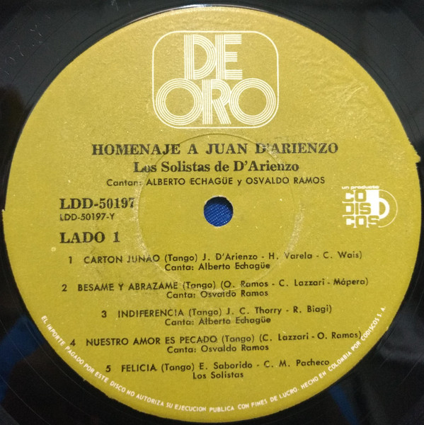 last ned album Los Solistas De D'Arienzo - Homenaje A Juan DArienzo