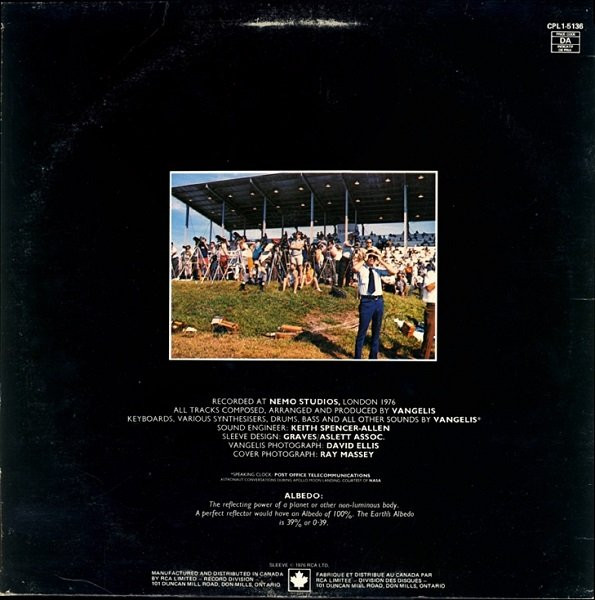 Vangelis - Albedo 0.39 [Vinyl] | RCA Victor (CPL1-5136) - 2