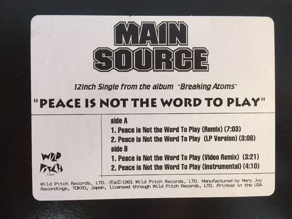 Main Source – Peace Is Not The Word To Play (1996, Vinyl