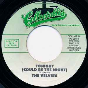 The Velvets - Tonight (Could Be The Night) / That Lucky Old Sun (Just Rolls Around Heaven All Day) album cover
