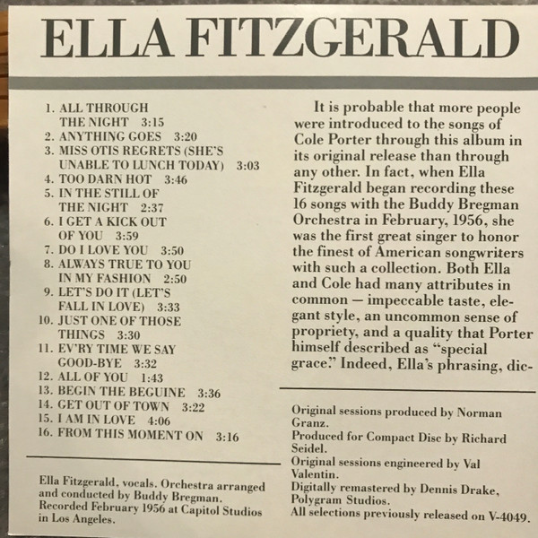 Ella Fitzgerald - The Cole Porter Songbook Volume One | Verve Records (P2 21989) - 4