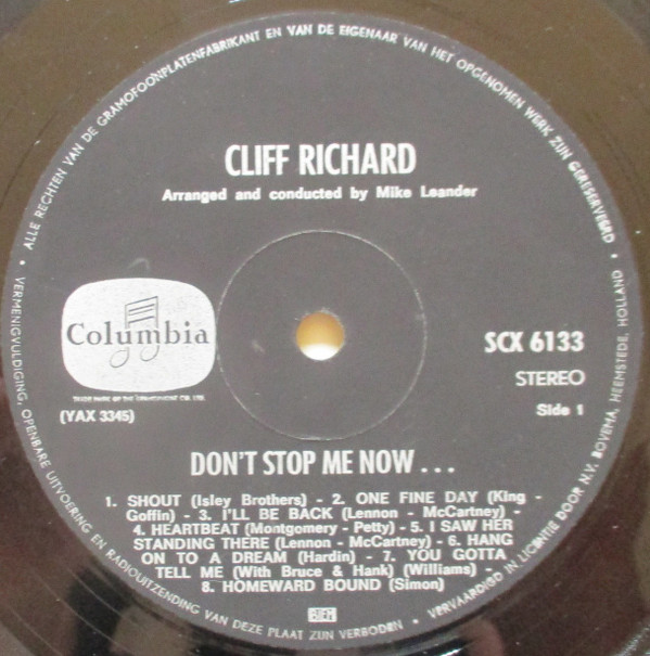 télécharger l'album Cliff Richard - Dont Stop Me Now