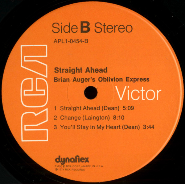 Brian Auger's Oblivion Express - Straight Ahead | RCA Victor (APL1-0454) - 4