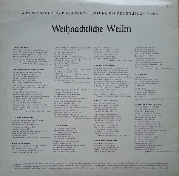 télécharger l'album EssenSteeler Kinderchor , Leitung Erhard Raubuch - Weihnachtliche Weisen