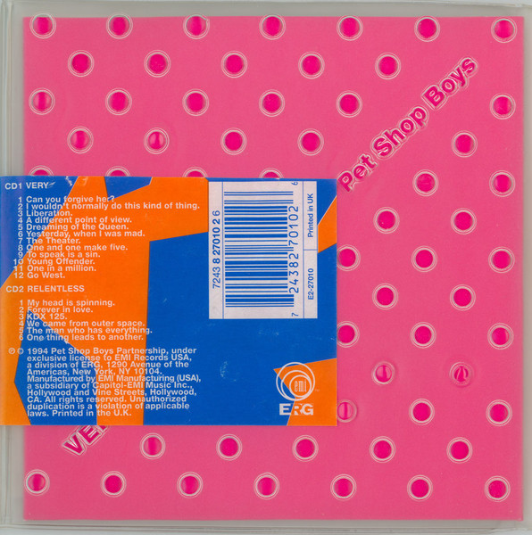 Pet Shop Boys – Very Relentless (1994, CD) - Discogs