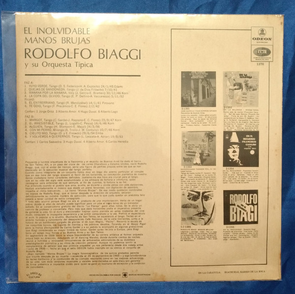 Album herunterladen Rodolfo Biagi Y Su Orquesta Típica - El Inolvidable Manos Brujas Rodolfo Biagi y Su Orquesta Típica