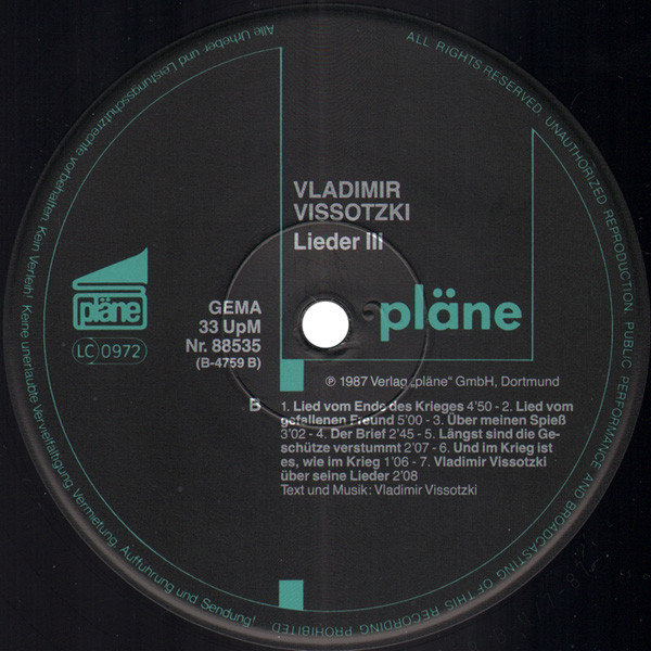 télécharger l'album Vladimir Vissotski - Lieder III