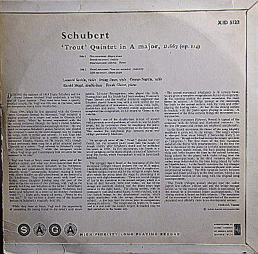télécharger l'album Schubert Frank Glazer With Members Of The Fine Arts Quartet With Harold Siegel - Trout Quintet In A Major D 667