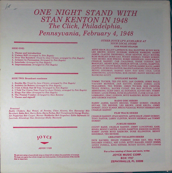 télécharger l'album Stan Kenton - One Night Stand With Stan Kenton In 1948