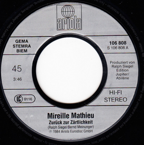 ladda ner album Mireille Mathieu - Zurück Zur Zärtlichkeit