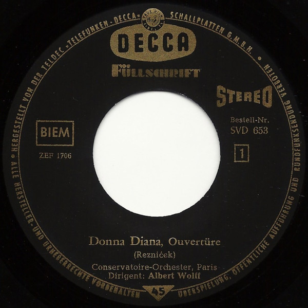 ladda ner album Reznićek Adam ConservatoireOrchester, Paris Albert Wolff - Ouvertüre Donna Diana Ouvertüre Wenn Ich König Wär