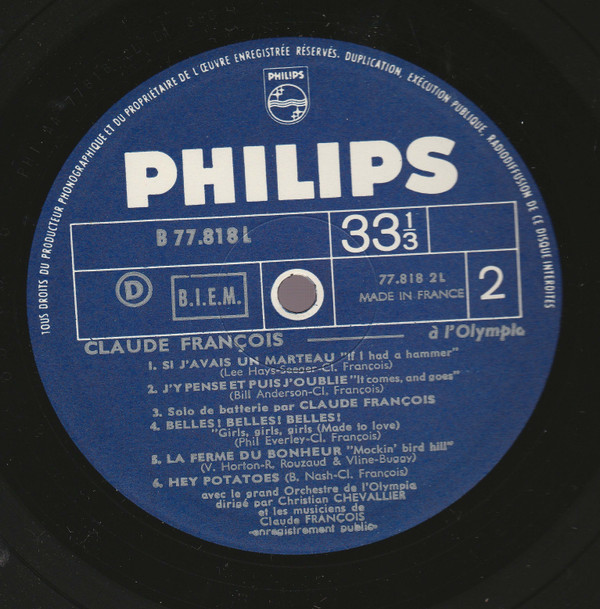 télécharger l'album Claude François - À L Olympia