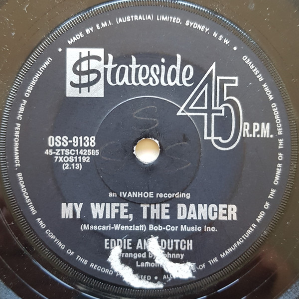 Eddie & Dutch – My Wife, The Dancer (1970, Vinyl) - Discogs