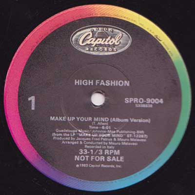 High Fashion – Make Up Your Mind (1983, Vinyl) - Discogs