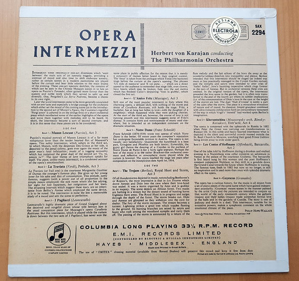 télécharger l'album Herbert von Karajan, Philharmonia Orchestra - Operatic Intermezzi