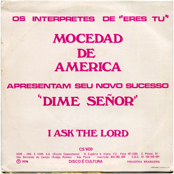 lataa albumi Mocedad De America - Dime Señor