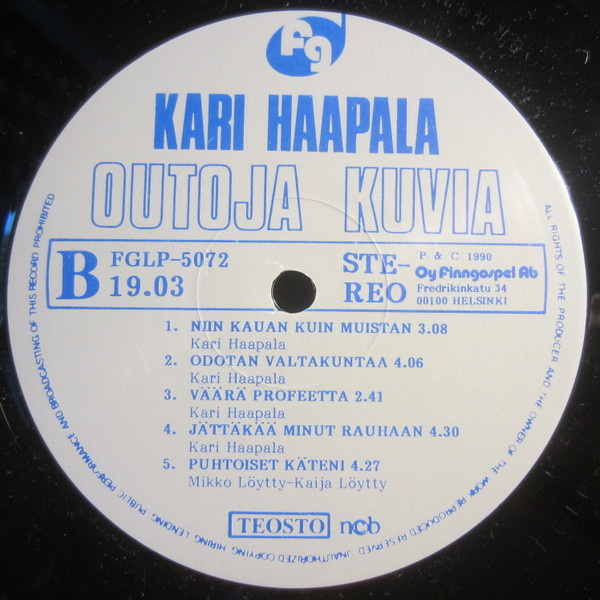 last ned album Kari Haapala - Outoja Kuvia