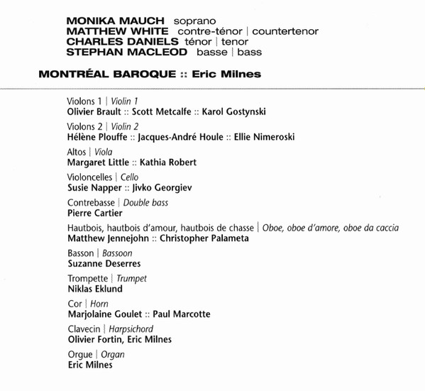 ladda ner album Johann Sebastian Bach, Montreal Baroque - Cantates 147 82 1 Marie De Nazareth