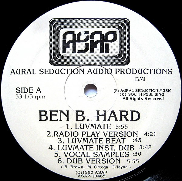 Ben B. Hard – Luvmate (1990, Vinyl) - Discogs