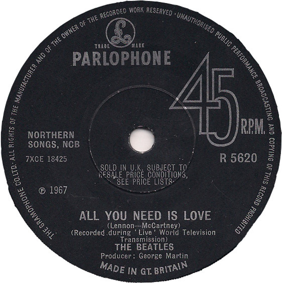 The Beatles – All You Need Is Love (1967, Vinyl) - Discogs