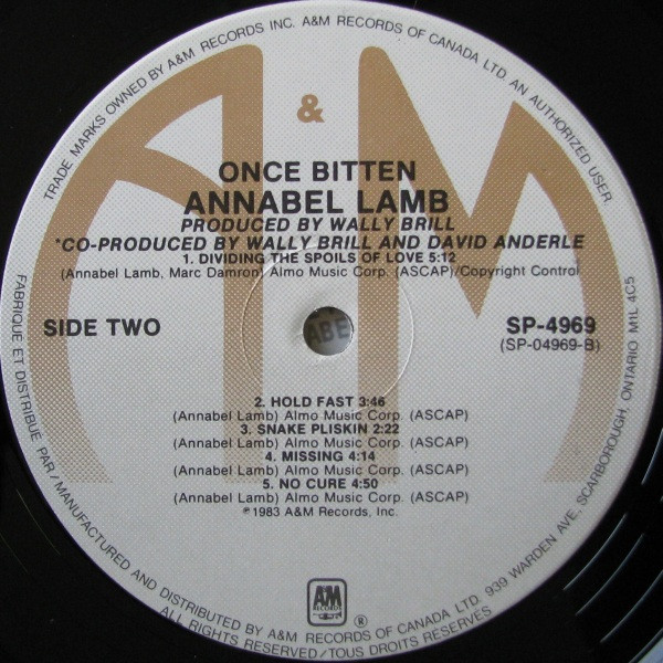 Annabel Lamb - Once Bitten | A&M Records (SP-4969) - 4