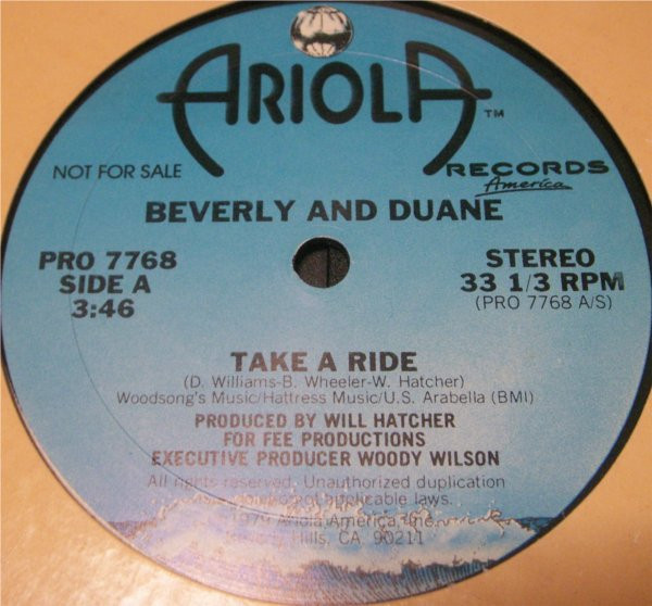 Beverly And Duane – Take A Ride (1978, Vinyl) - Discogs